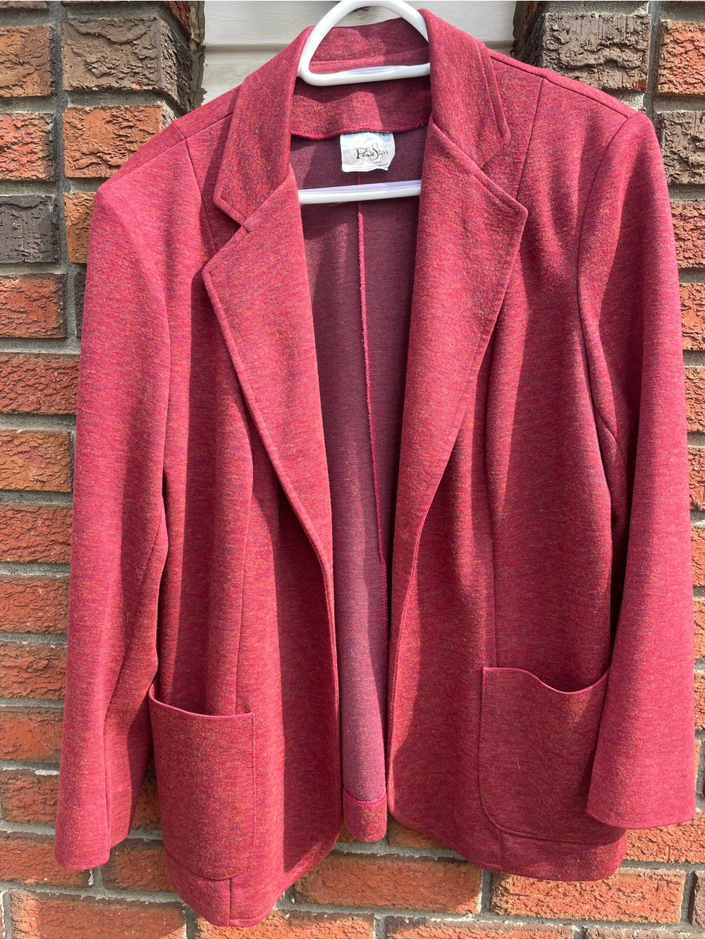 Vintage Plus Sized Open Front Knit Blazer